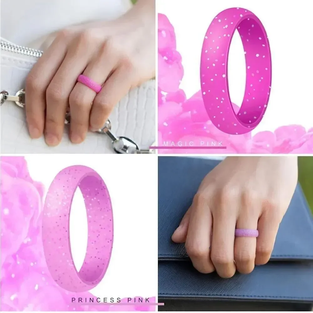 Silicone Wedding Bands Pack of 7